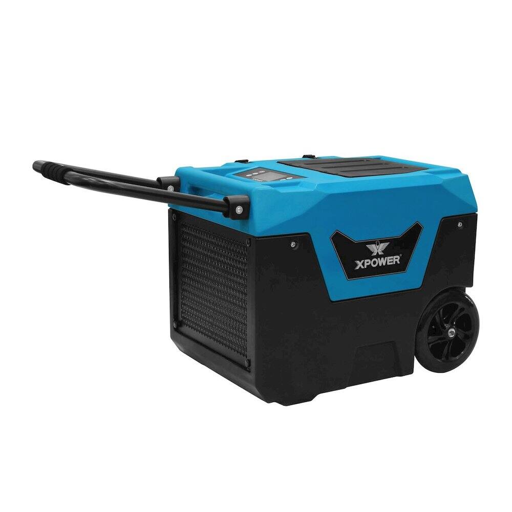 Angle. XPOWER - Pint Bluetooth LGR Commercial Dehumidifier with Auto Purge Pump - Blue.