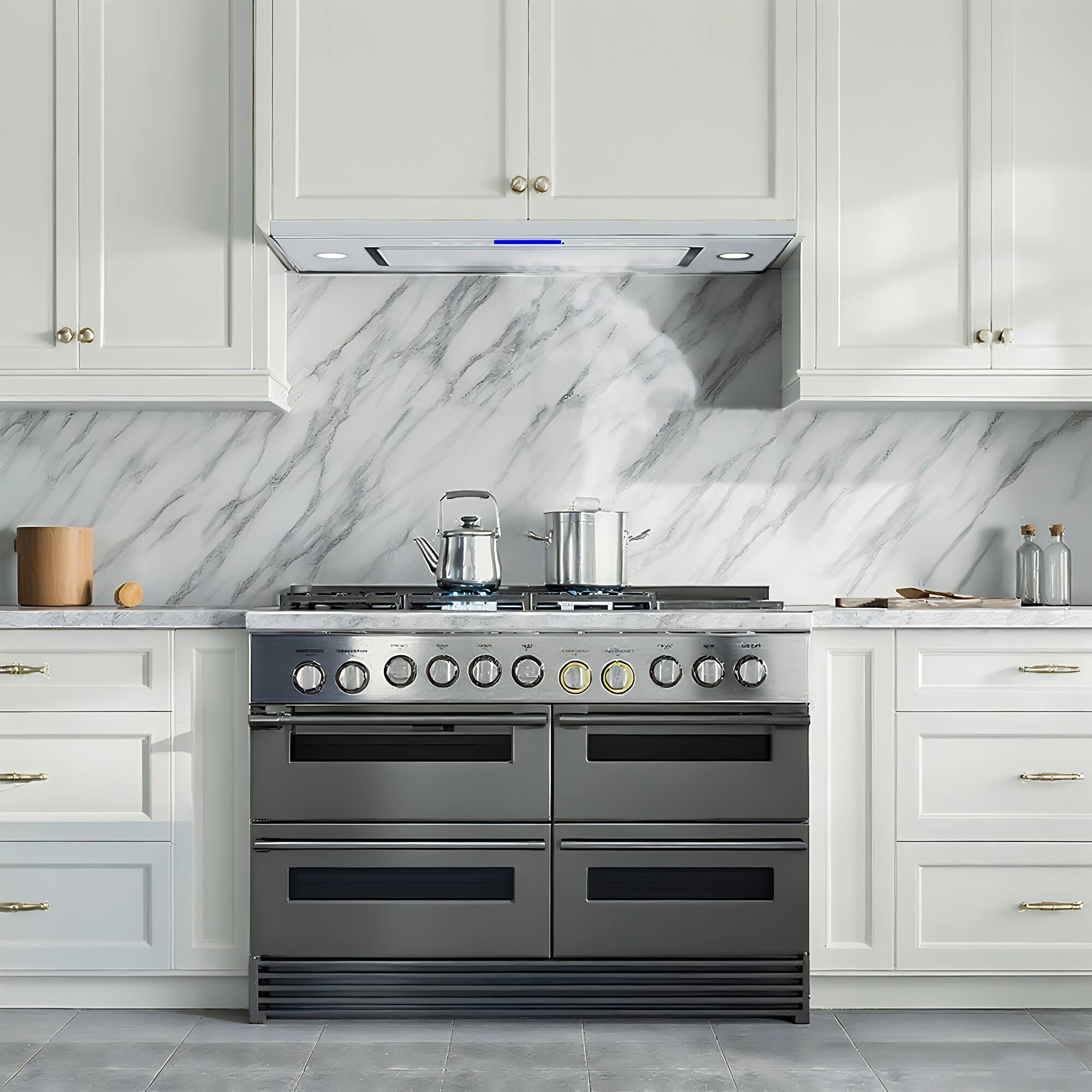 Angle. ZJKLA - ZJKLA - 36 inches - Convertible - insert Range Hood - Stainless Steel - Stainless steel.