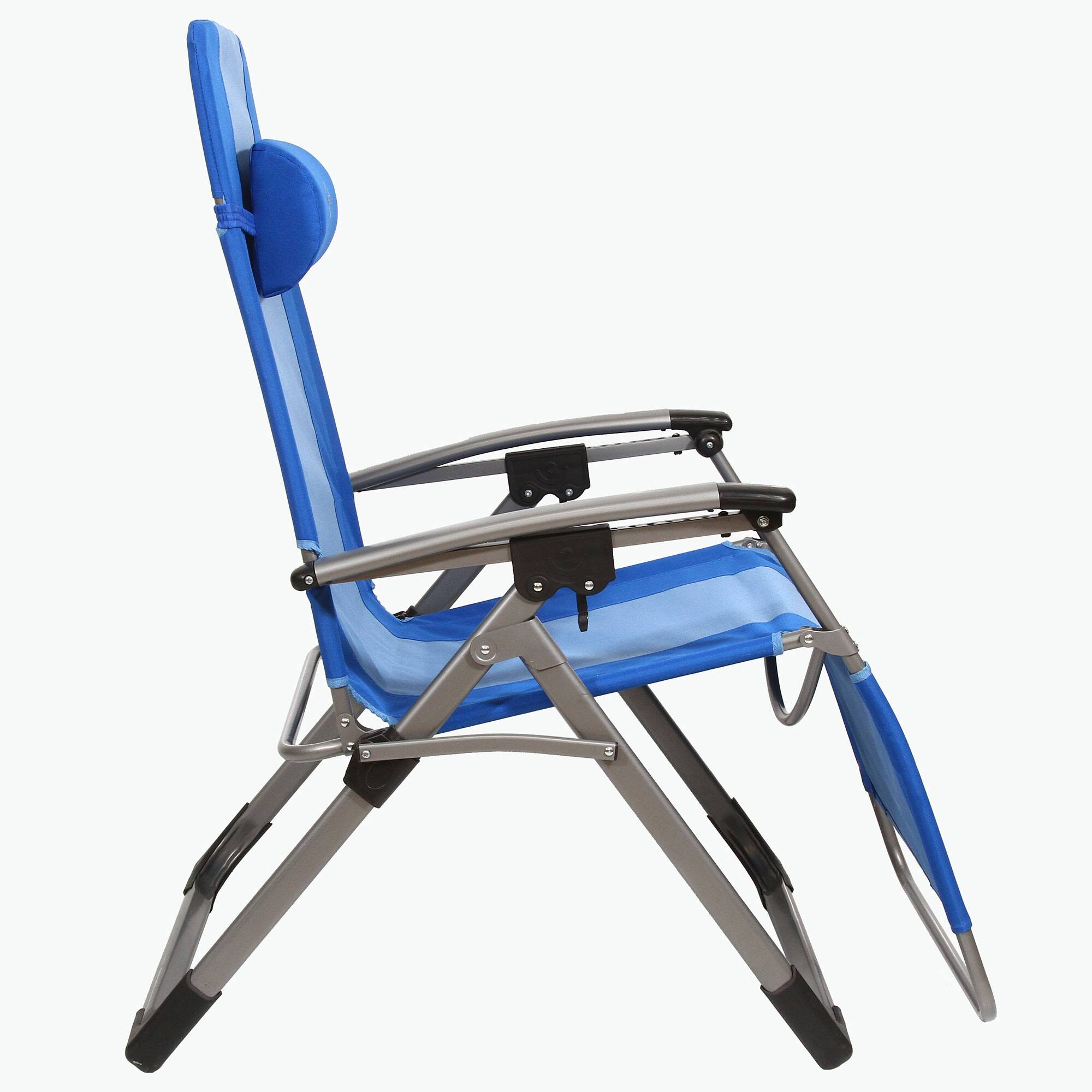 Alt View 1. Kamp-Rite - Kamp-Rite Outdoor Folding Reclining Zero Gravity Chair w/Headrest Pillow, Blue - Blue.