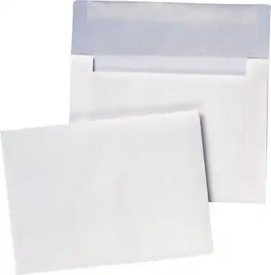 Front. Quality Park - Gummed Invitation Envelopes, 4 3/8" x 5 3/4" 100/Box - White.