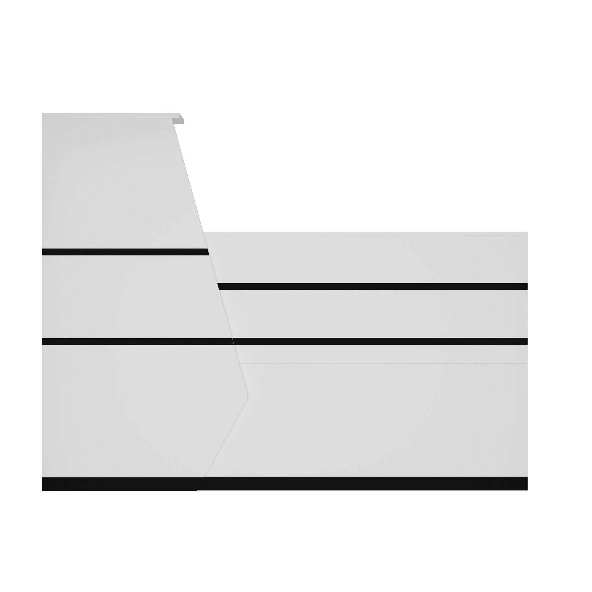 Back. FUFU & GAGA - FUFU&GAGA Reception Desk – Modern Office Welcome & Service Station - White.