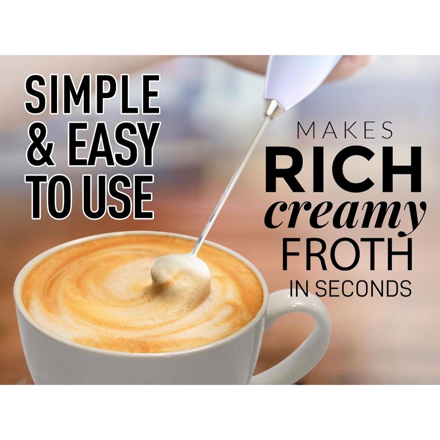 SIMPLE & EASY TO USE
MAKES RICH CREAMY FROTH IN SECONDS