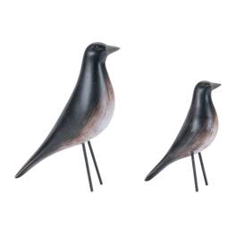 BreeBe - Modern Bird Figurine (Set of 2) - Black, Beige