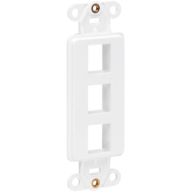 Front. Tripp Lite - Eaton Tripp Lite Series Center Plate Insert, Decora Style - Vertical, 3 Ports, TAA - 3 x Total Number of Socket(s) - White.