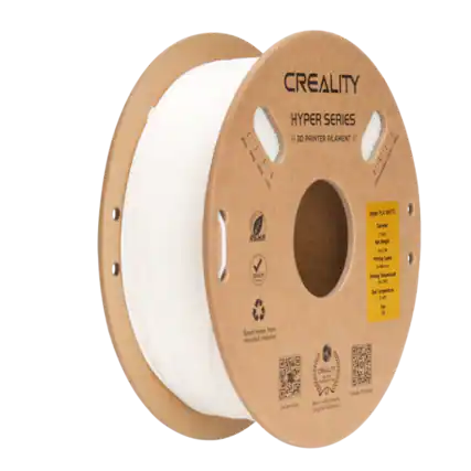 CREALITY
HYPER SERIES
3D PRINTER FILAMENT
Hyper PLA WHITE
Diameter: 1.75mm
Net Weight: 300g
Printing Speed: 30-60mm/s
Printing Temperature: 180-220°C
Bed Temperature: 25-60°C
Spool made from recycled material
ROHS REACH
CREALITY
Better with CREALITY Original Filaments
Spool made from recycled material
CREALITY
CREALITY 3D Group