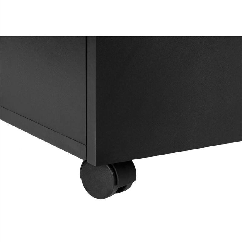 Alt View 6. HTUTWOO - File Cabinet - 3-Drawer Rolling Mobile Storage Cabinet, Printer Stand, Office Organization, Black Laminate Finish - Black.