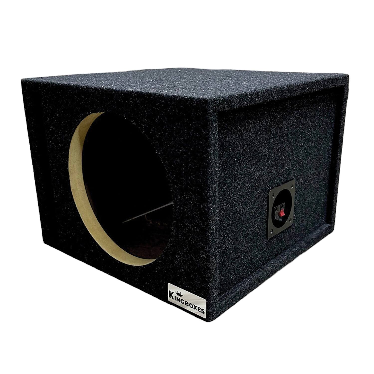 Left. King Boxes - King Boxes S10v S10v 10-in. Single-speaker Ported Black Carpeted Enclosure - black.