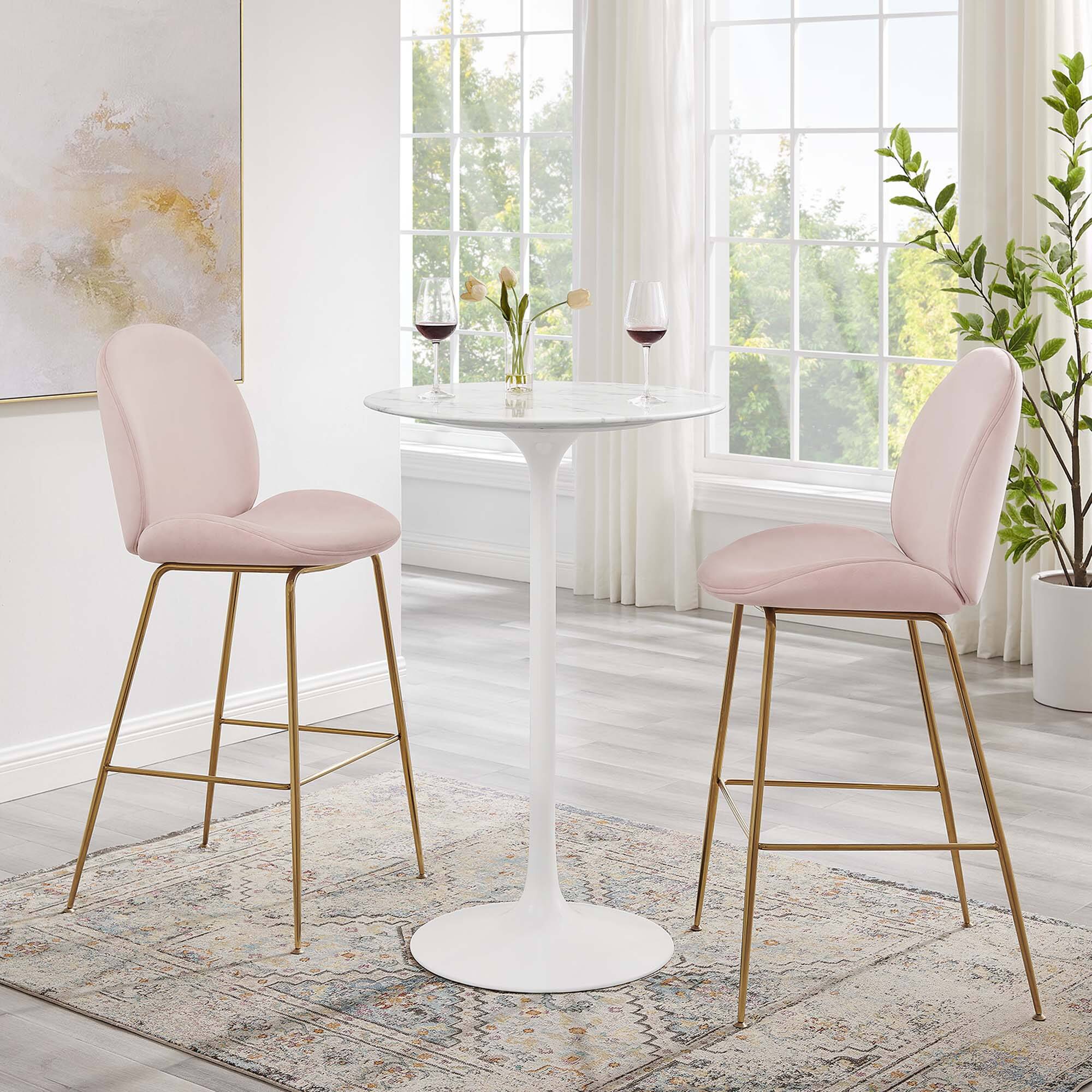 Alt View 1. Modway - Lippa Round Artificial Marble Bar Table - White.