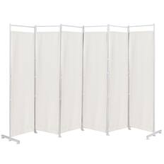 Front. Costway - Costway 6-Panel Room Divider Folding Privacy Screen w/Steel Frame Decoration - White.
