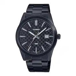 Casio - Men’s Analog Watch Dial Steel Bracelet - MTP-VD03B-1AUDF - Black