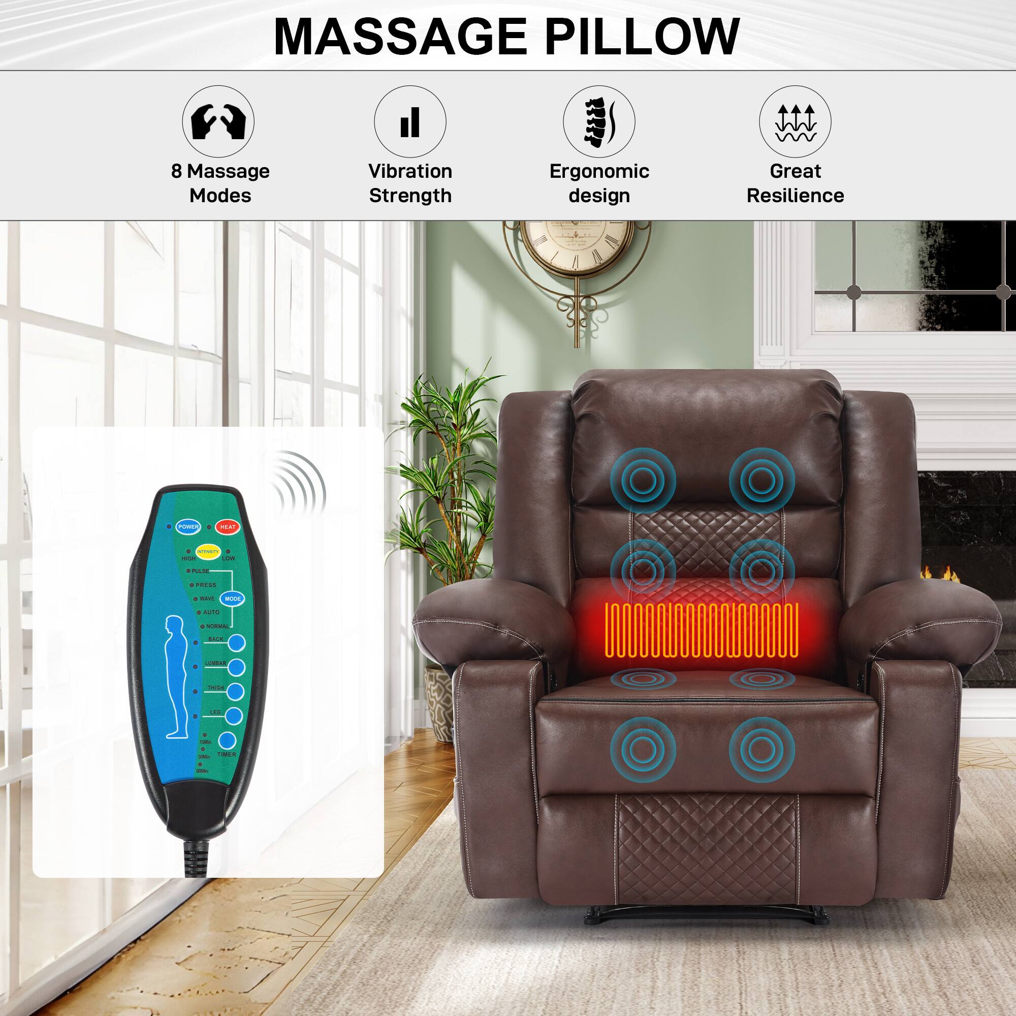 MASSAGE PILLOW

- 8 Massage Modes
- Vibration Strength
- Ergonomic design
- Great Resilience