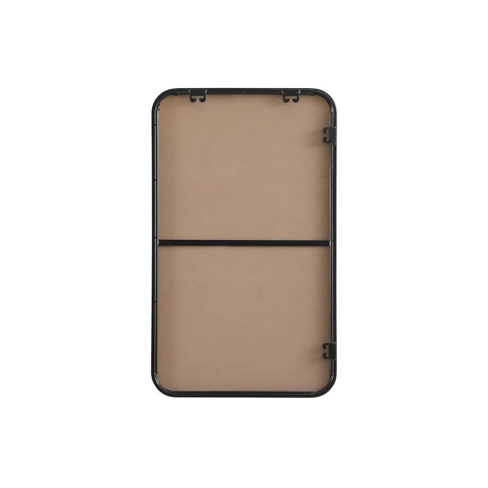 Angle. Elegant Decor - Contour Metal Rectangle Mirror 18x30 in Black - Black.