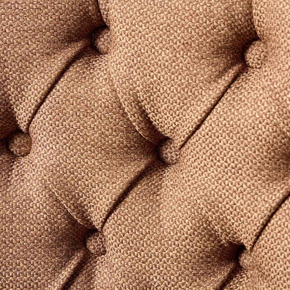 Alt View 7. Loheer - Loheer Tufted Linen Dining Chairs Set of 2 Coffee Solid Wood Upholstered Nailhead Trim Mid-Century Modern High Back - Coffee.