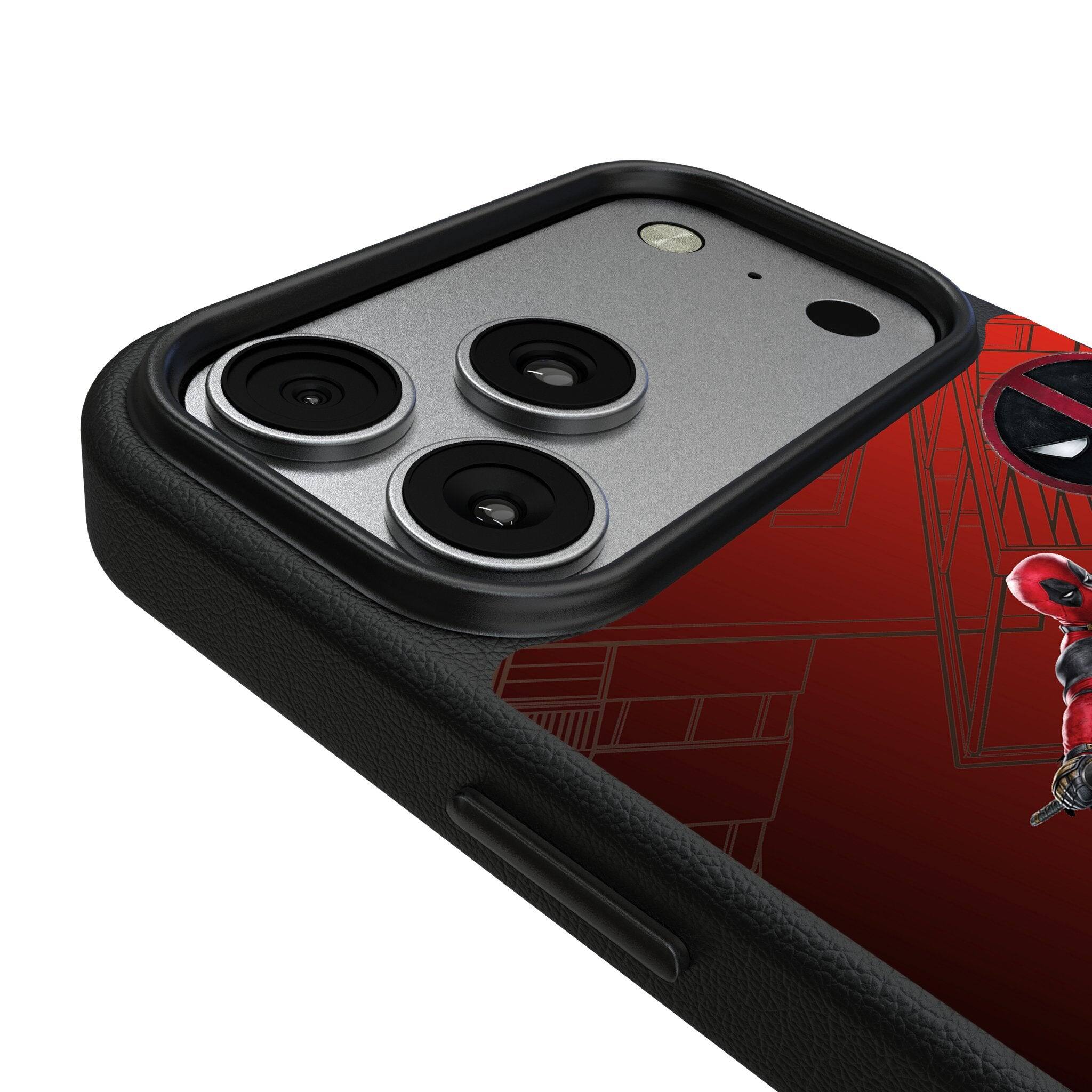 Left. Keyscaper - Marvel MechLine MagSafe Compatible Phone Case - Apple iPhone 17 Pro - Deadpool.