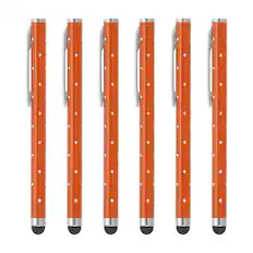 Front. Unique Bargains - Stylus Pens for Touch Screens, 6pcs High Precision Universal Bling Metal Capacitive Pen for Touch Screen Devices Phone - Orange.