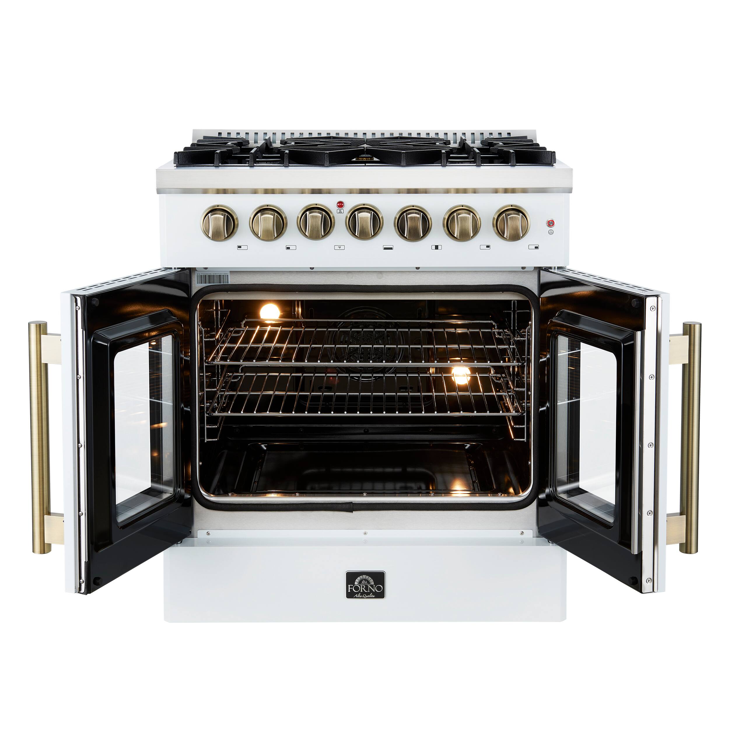 Alt View 2. Forno Appliances - Galiano 4.32 Cu. Ft. Freestanding Dual Fuel True Convection Range - White.