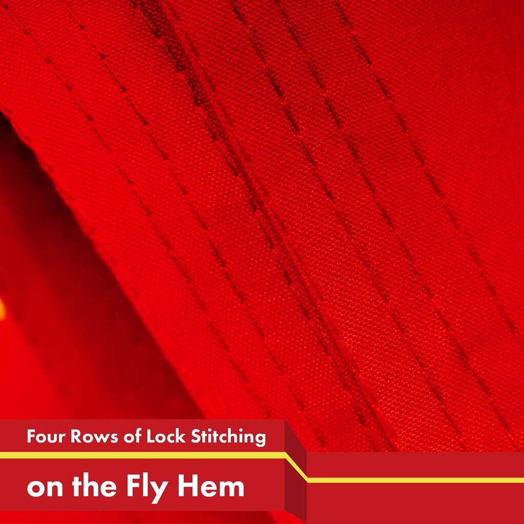 Four Rows of Lock Stitching on the Fly Hem