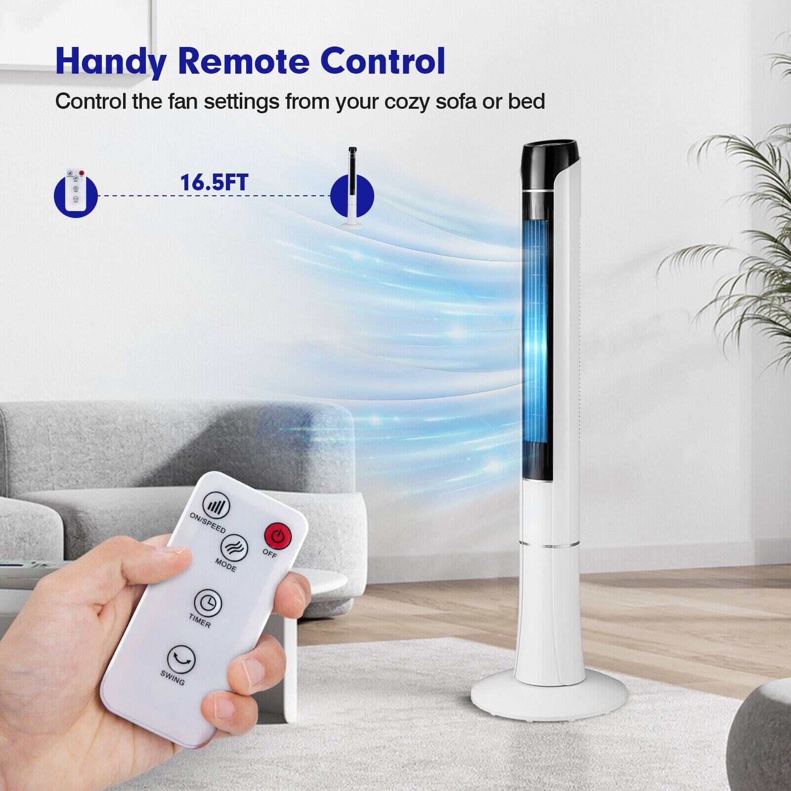 Handy Remote Control  
Control the fan settings from your cozy sofa or bed  

16.5FT  

ON/SPEED  
MODE  
OFF  
TIMER  
SWING