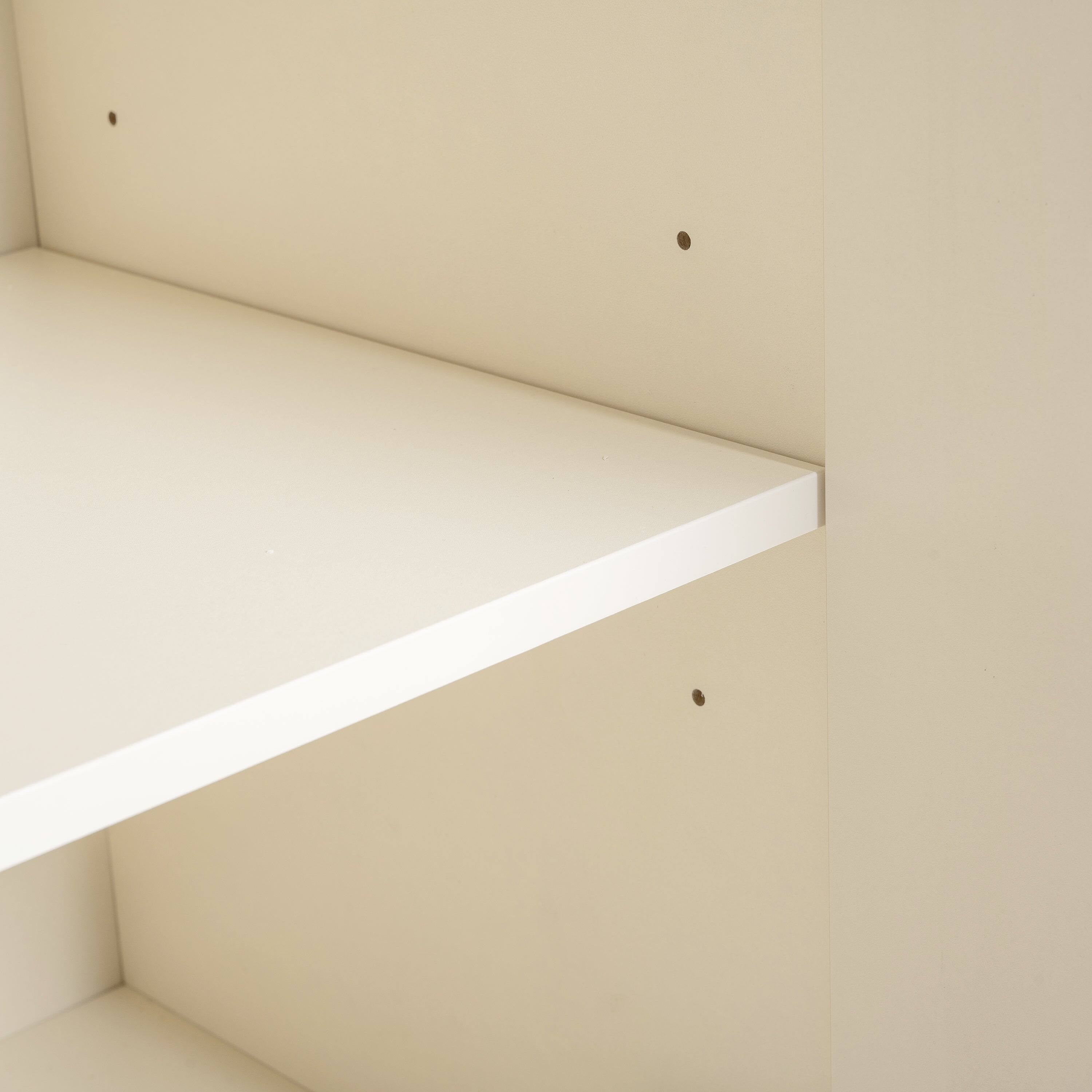 Alt View 5. Boyel Living - Elegant 4-Door Sideboard with Curved Doors and Metal Legs - Beige.