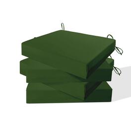 Peace Nest - Waterproof Outdoor Chair Cushions Set of 4 with Ties for Patio - 18.5x16x3" Square Corner - Green