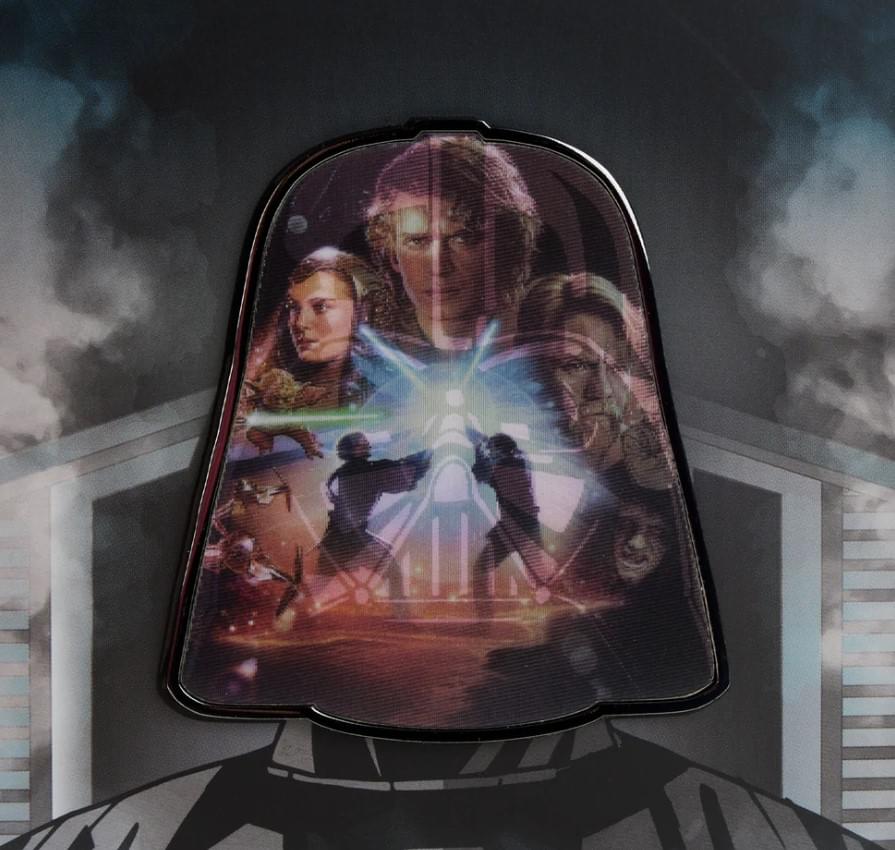 Alt View 1. LoungeFly - Star Wars Darth Vader 3 Inch Lenticular Enamel Pin - Black.