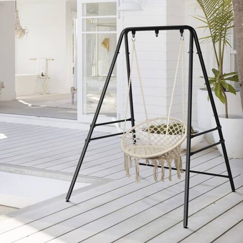 Alt View 7. Winado - 6FT Hanging Chair Stand Only, Heavy-Duty 450LBS Support Hammock Chair Stand for Indoor Outdoor Patio Garden Backyard - Black.
