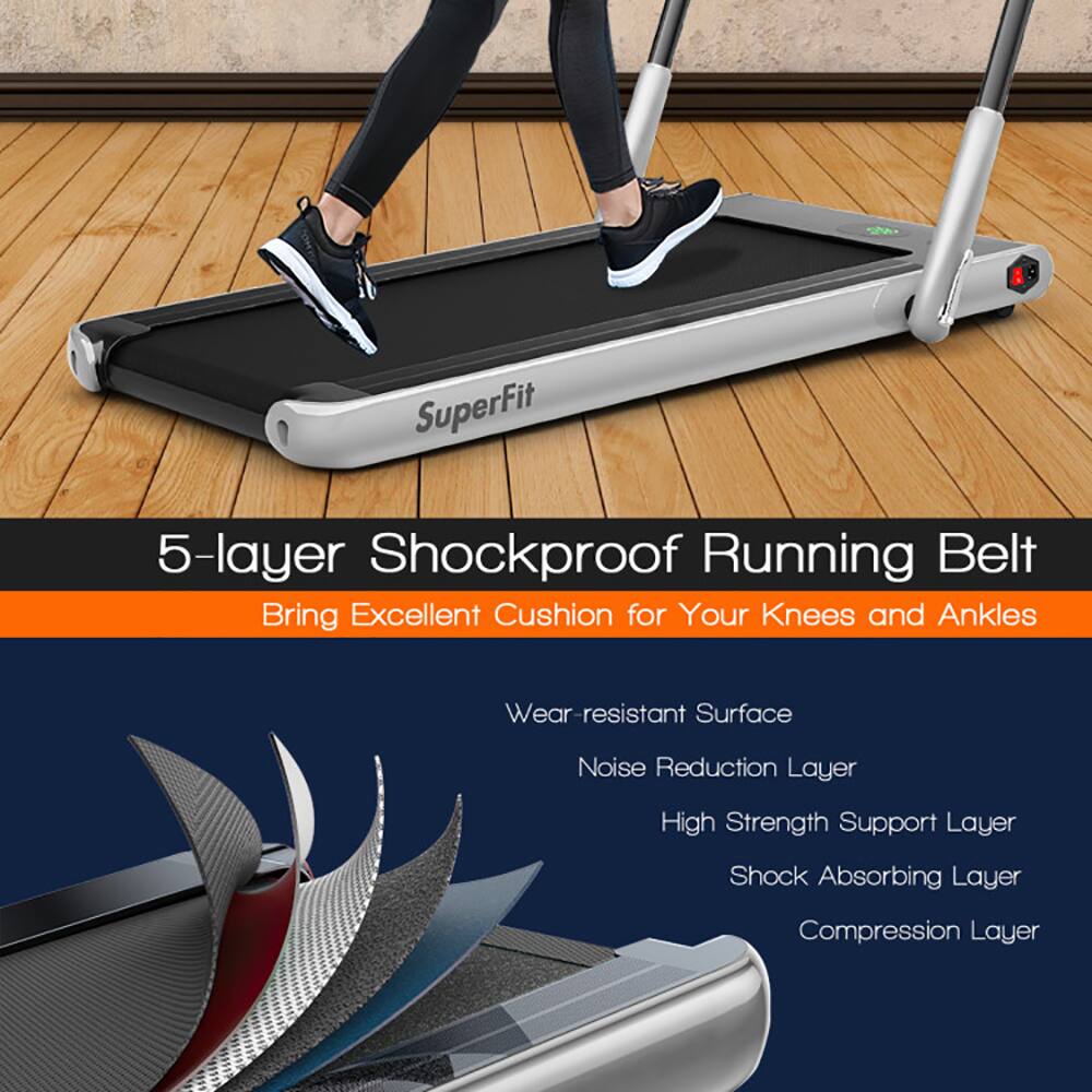 SuperFit 5-layer Shockproof Running Belt  
Bring Excellent Cushion for Your Knees and Ankles  

- Wear-resistant Surface  
- Noise Reduction Layer  
- High Strength Support Layer  
- Shock Absorbing Layer  
- Compression Layer