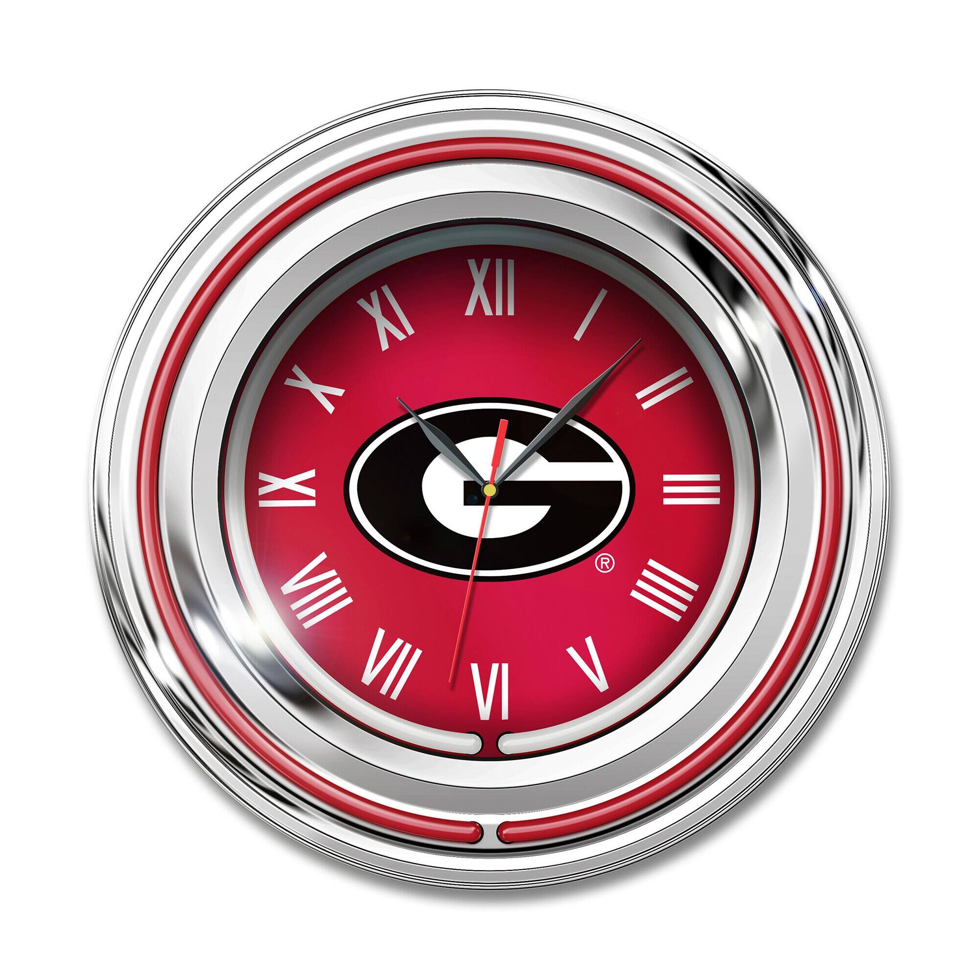 Imperial - Georgia Bulldogs 15" Team Color Neon Clock - Red
