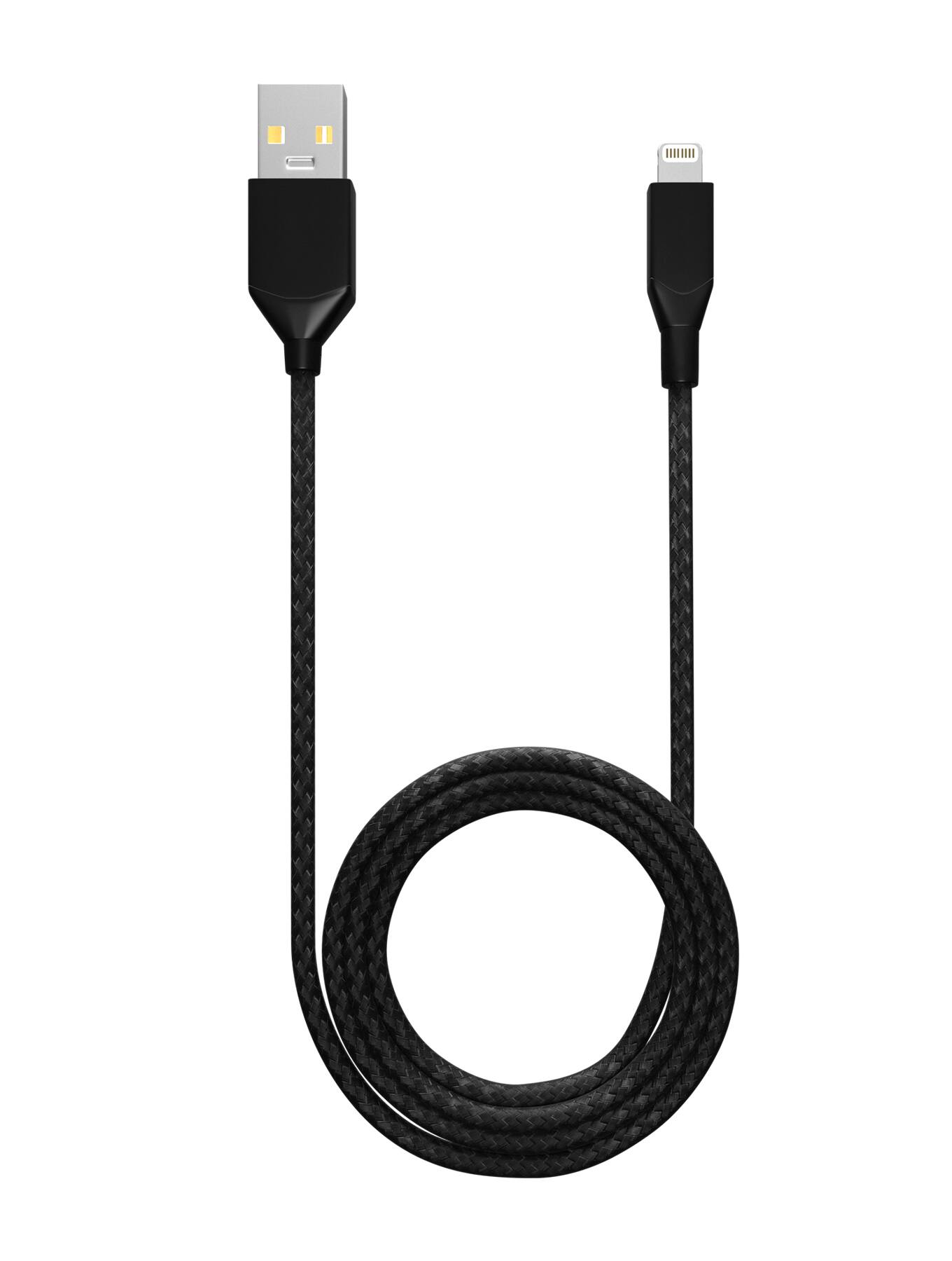 Alt View 1. Ampsentrix - 3 ft Non-MFI USB Type A To Lightning Cable (Infinity) - Black - Black.