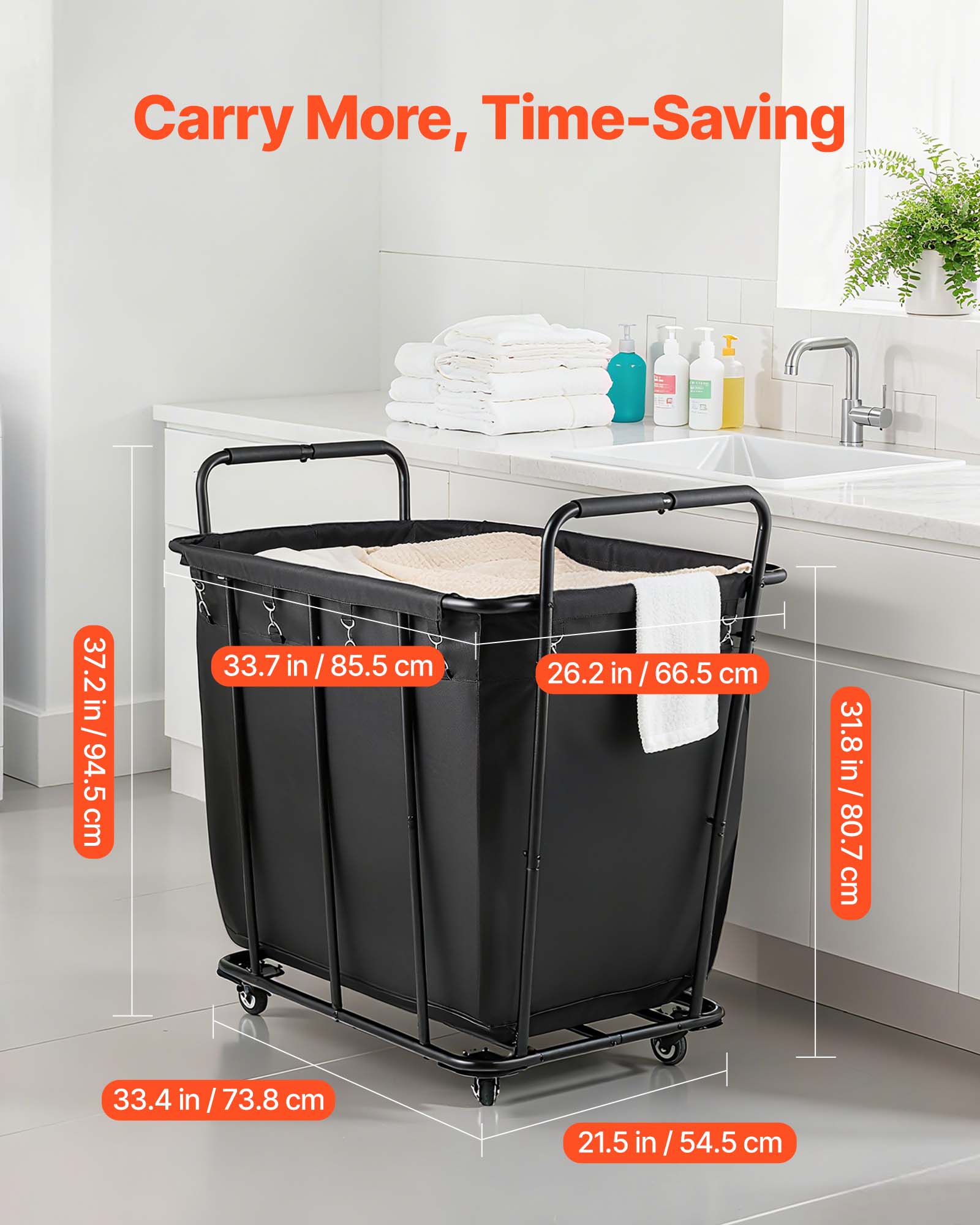 Carry More, Time-Saving

37.2 in / 94.5 cm  
33.7 in / 85.5 cm  
26.2 in / 66.5 cm  
31.8 in / 80.7 cm  
33.4 in / 73.8 cm  
21.5 in / 54.5 cm