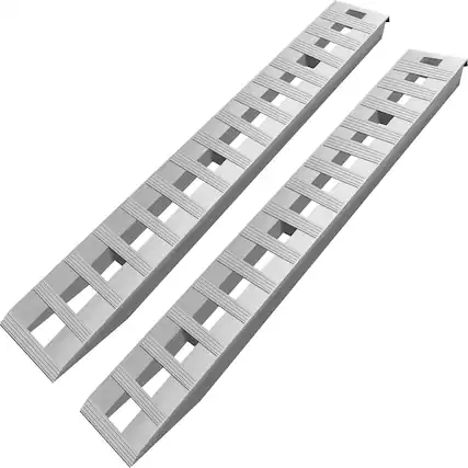 Front. VEVOR - 84x14 Inch Aluminum Ramps 6000LBS Capacity Car Trailer Truck ATV Ramps 1 Pair 2 Ramps - Silver.