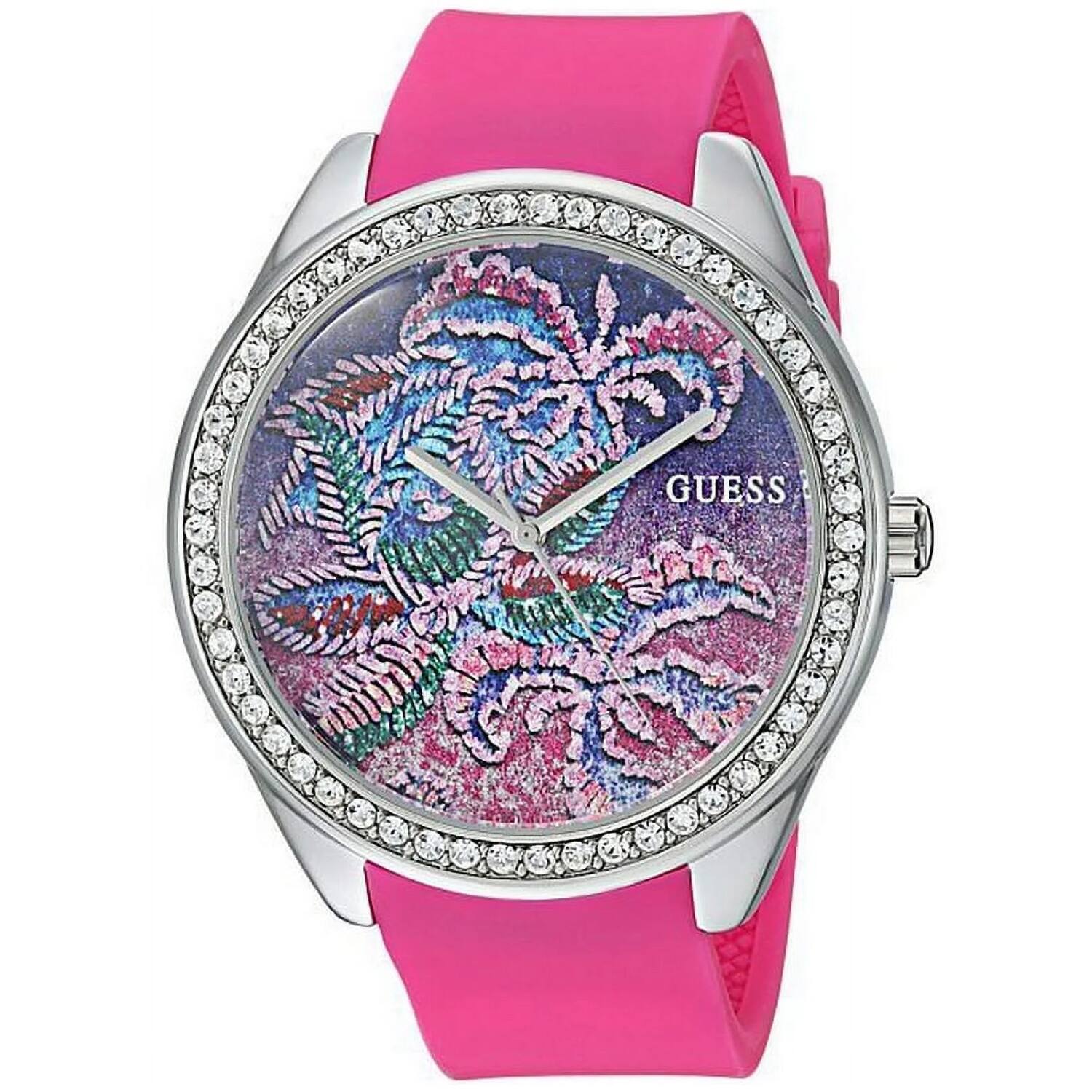 Front. Guess - Guess Women's Tropical Pink Multicolor Dial Watch - U0960L1 - Multicolor.