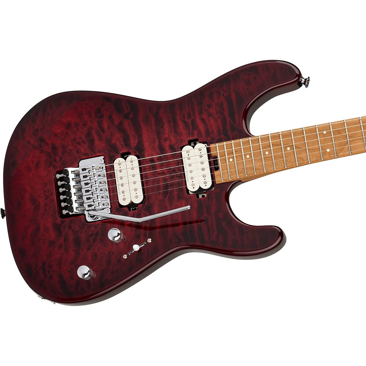 Alt View 3. Charvel - Charvel Pro-Mod Plus Series San Dimas Style 1 HH FR CM Electric Guitar, Sangria Burst.