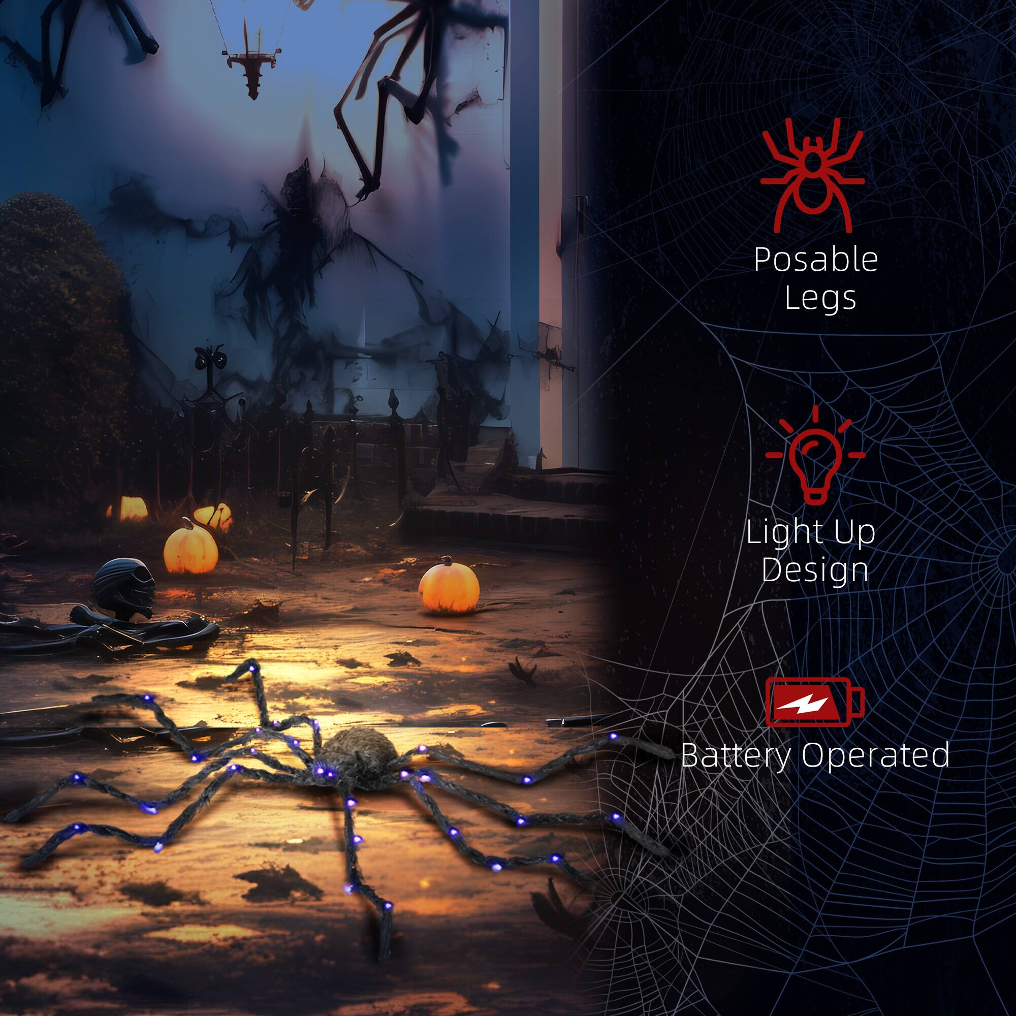 Posable Legs, Light Up Design, Battery Operated