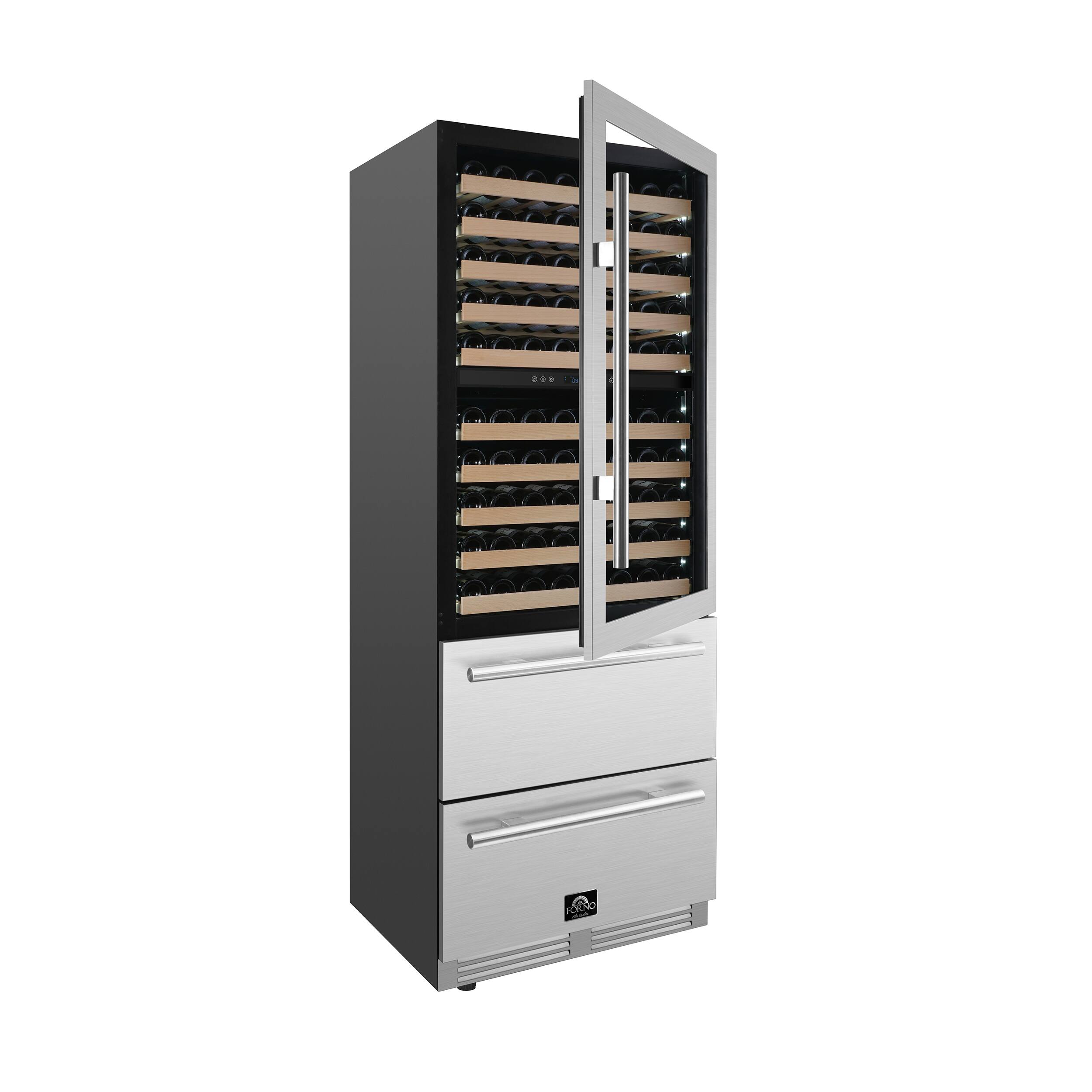 Alt View 12. Forno Appliances - Celano 150-Bottle Convertible Dual Zone Wine Cellar and Beverage Cooler - Stainless steel.