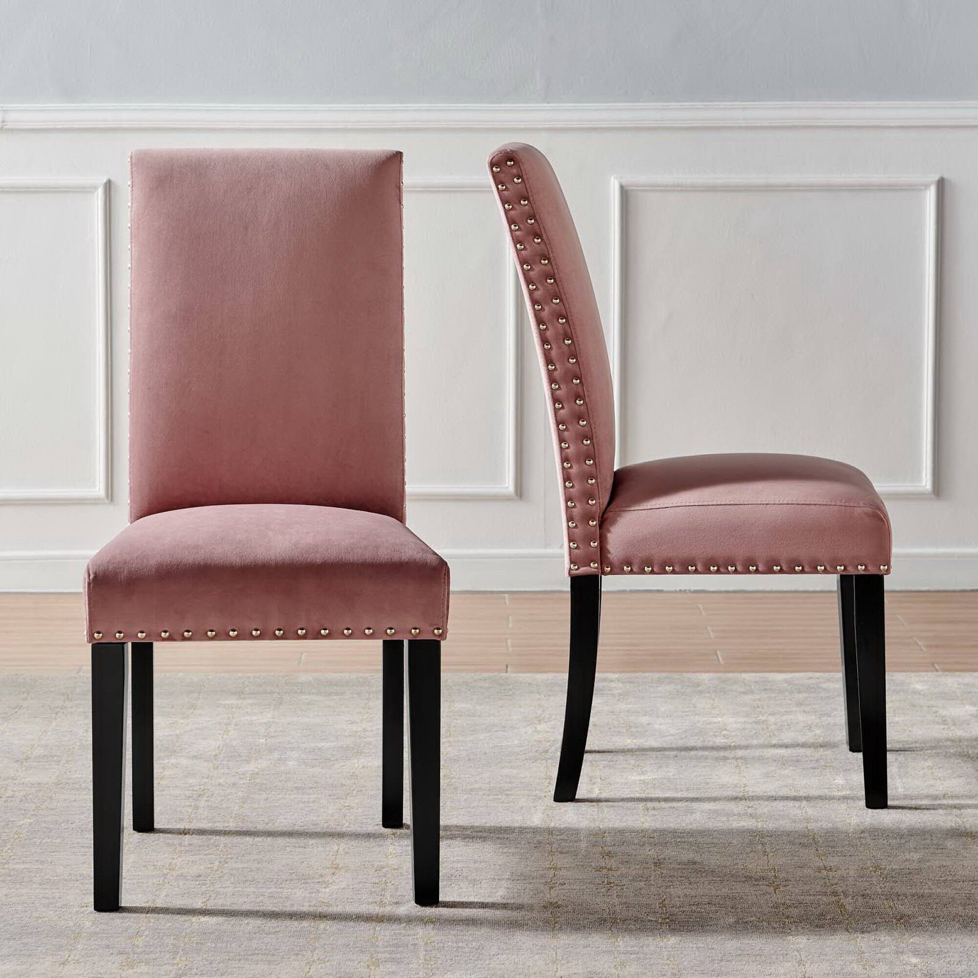 Alt View 1. Modway - Parcel Performance Velvet Dining Side Chairs Set of 2 by Modway - Dusty Rose.