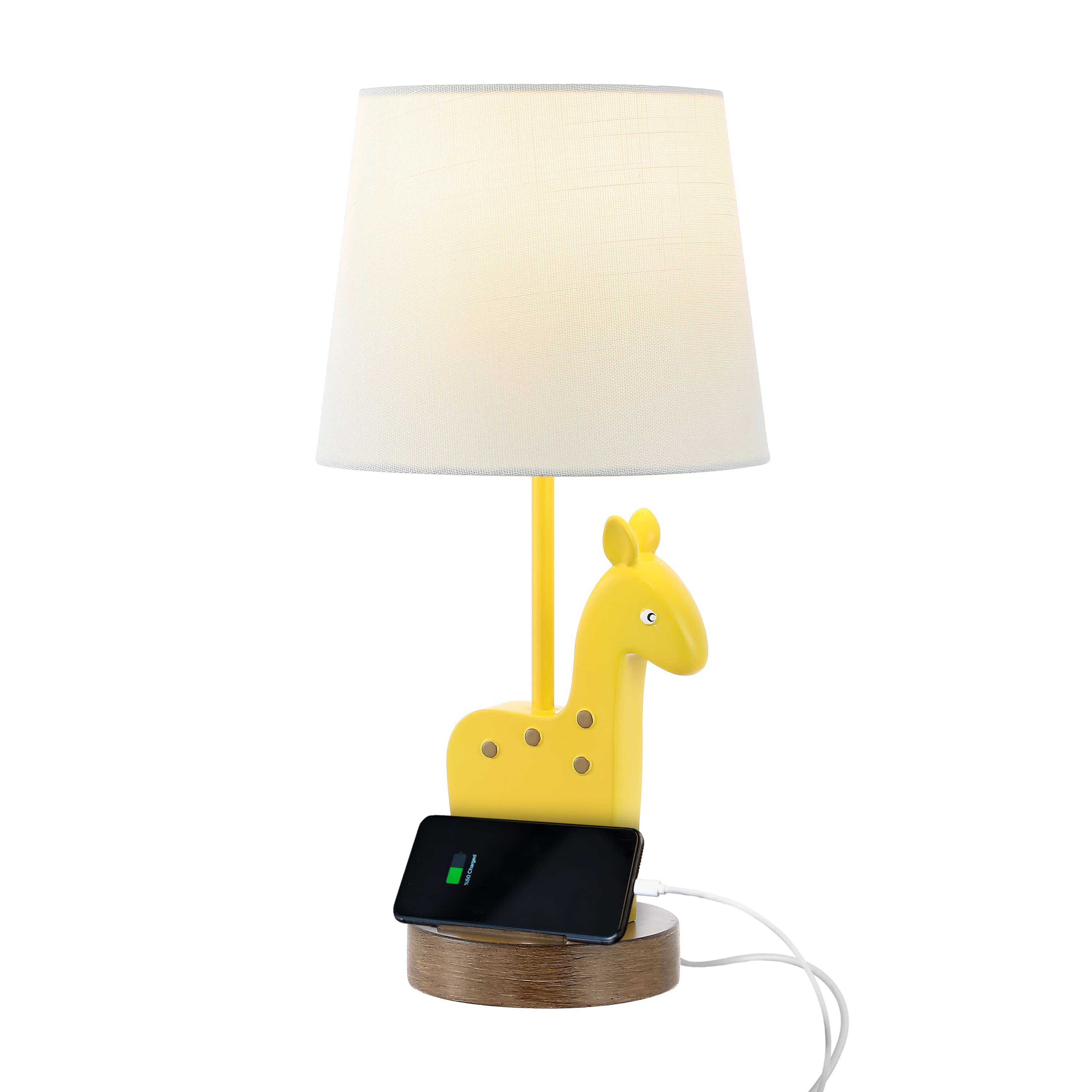 "Jonathan Y - Sahara 17.5"" Mid-Century Vintage Iron/Resin Giraffe LED Kids' Table Lamp with Phone Stand and USB Charging Port, Yellow" price history on PriceWatchPro