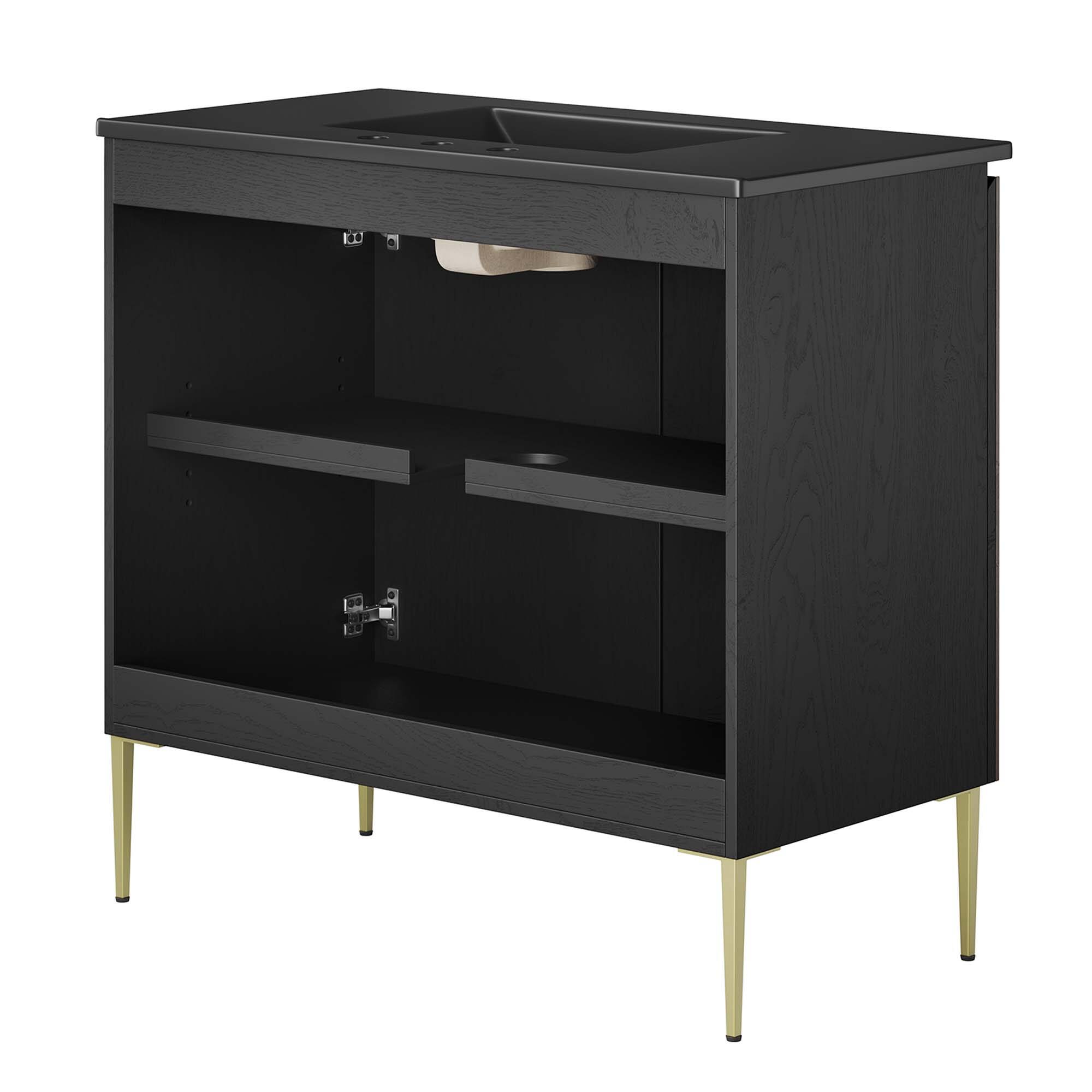 Alt View 3. Modway - Alchemist Bathroom Vanity Basin Included by Modway - Black Black.