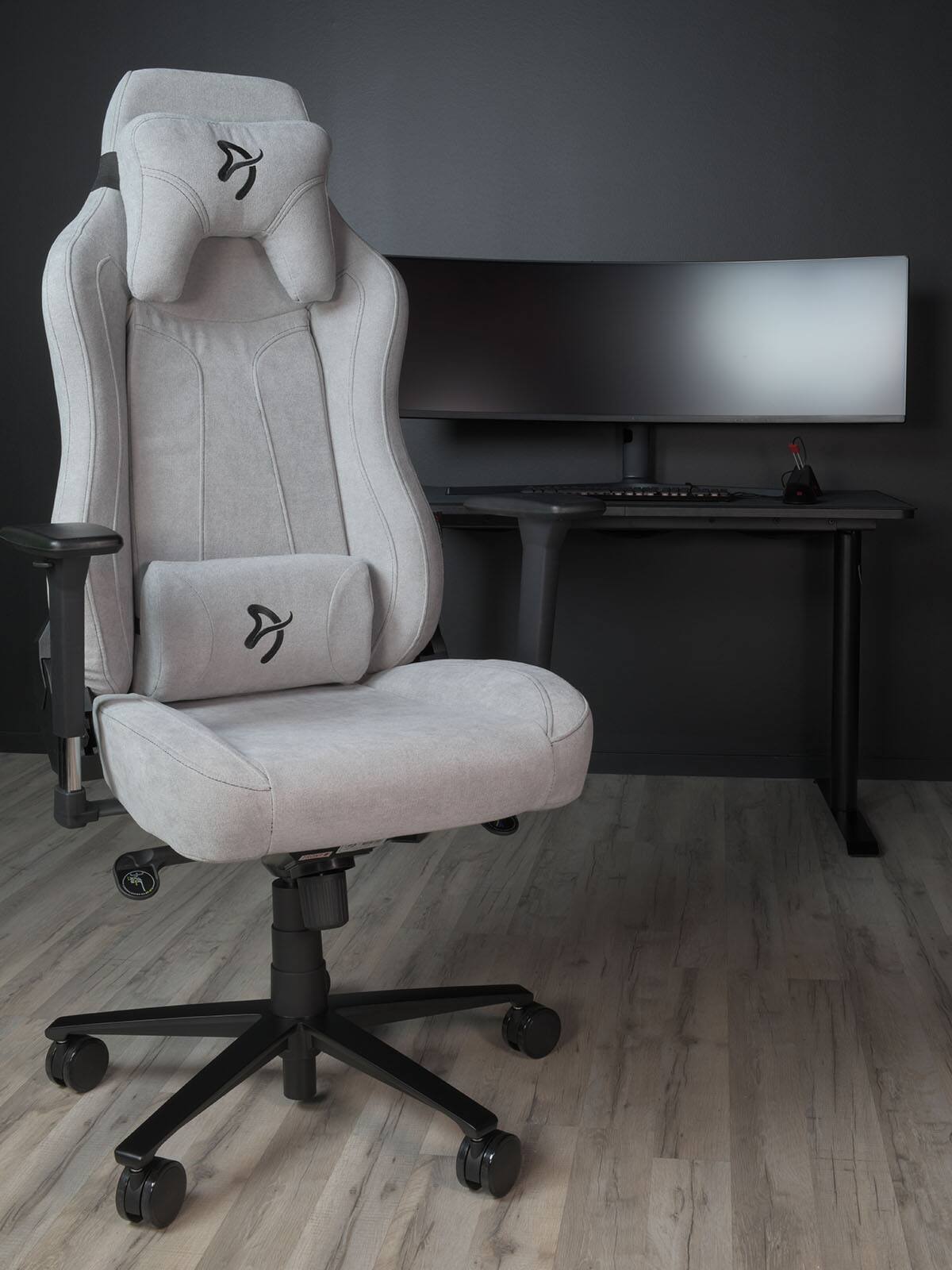 Alt View 16. Arozzi - Vernazza Premium Soft Fabric Ergonomic Office/Gaming Chair - Light Grey.
