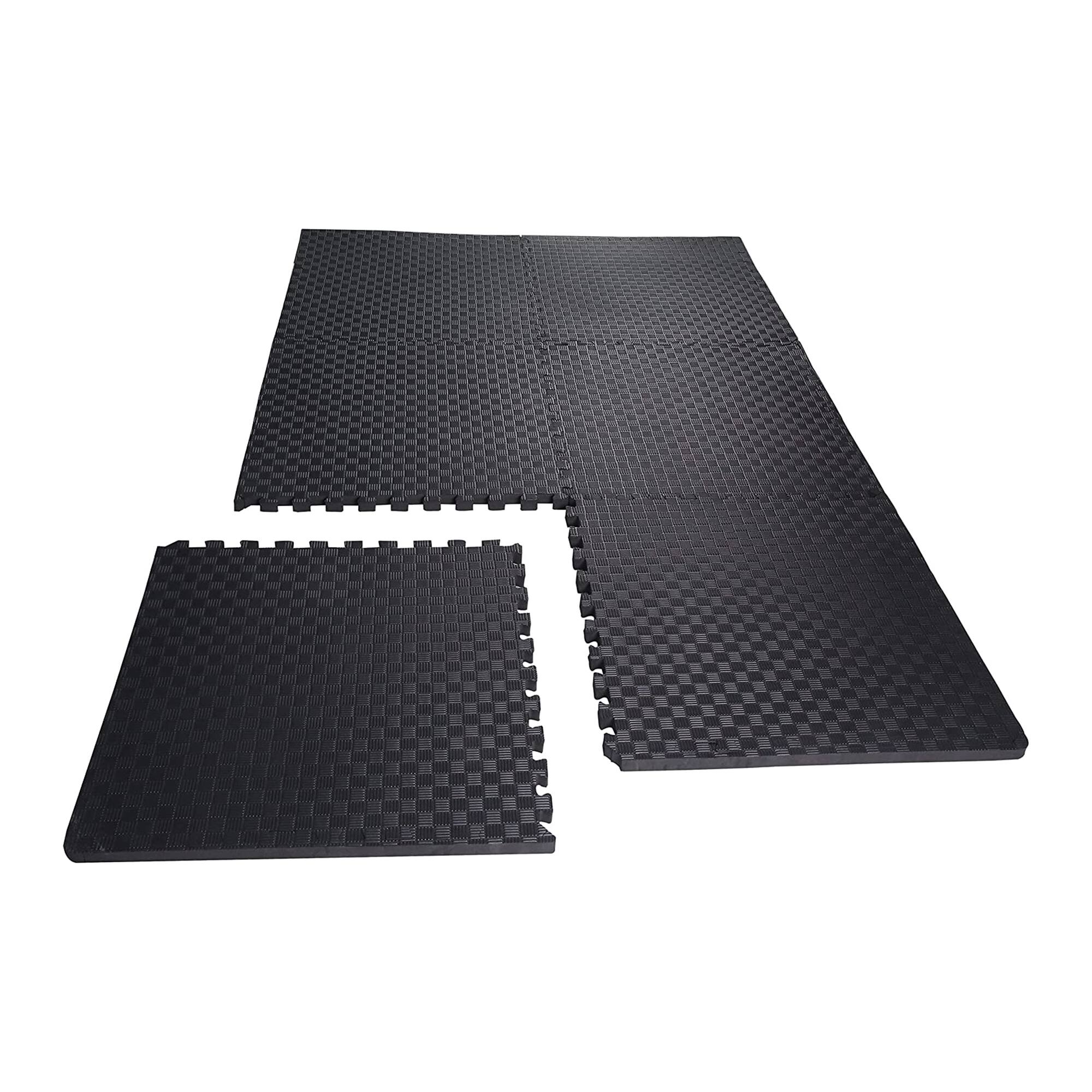 Alt View 5. BalanceFrom Fitness - BalanceFrom Fitness Foam Interlocking Exercise Floor Mat, 24 Square Feet, Black - Black.