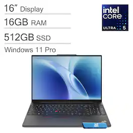 Lenovo - ThinkPad E16 Gen 2 16 FHD+ Laptop - Intel Core Ultra 5 125U with 16GB Memory - 512GB SSD - Windows 11 Pro - Black