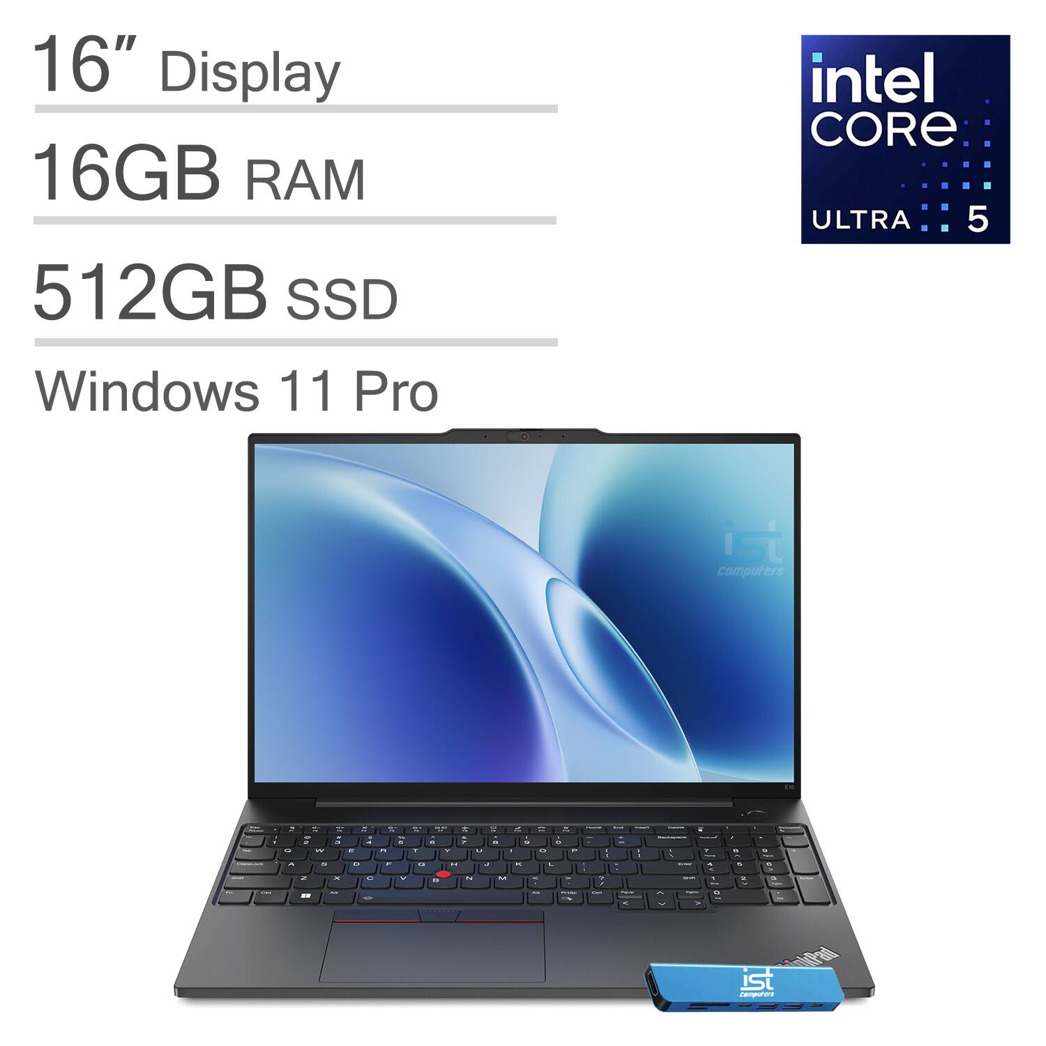 Lenovo - ThinkPad E16 Gen 2 16 FHD+ Laptop - Intel Core Ultra 5 125U with 16GB Memory - 512GB SSD - Windows 11 Pro - Black