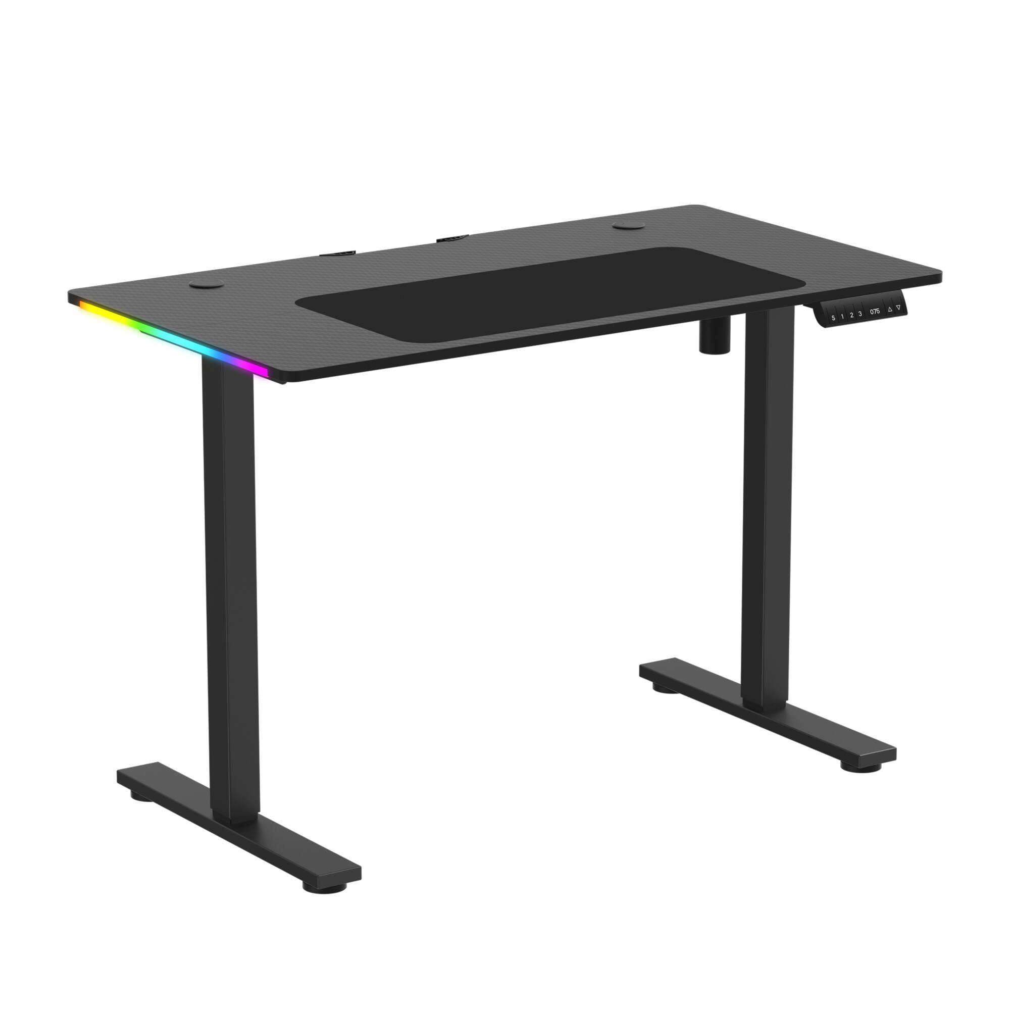 Front. GTPlayer - 43'' W Gaming Electric Standing Desk Height Adjustable RGB Electric Standing Desk - Black.