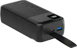 Energizer - Ultimate Lithium 30,000 mAh 30W Power Delivery 3-Port USB-C Universal Portable Battery Charger/Power Bank w/ LCD Display - Black