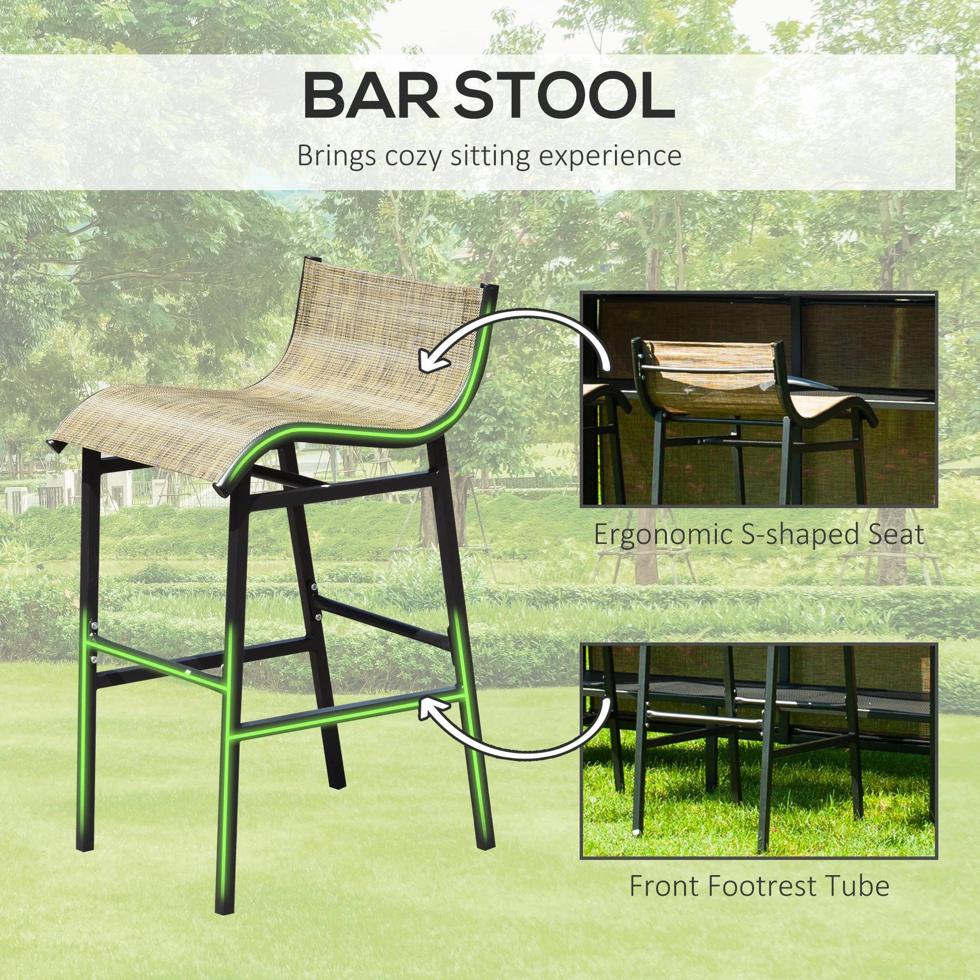 BAR STOOL
Brings cozy sitting experience
Ergonomic S-shaped Seat
Front Footrest Tube