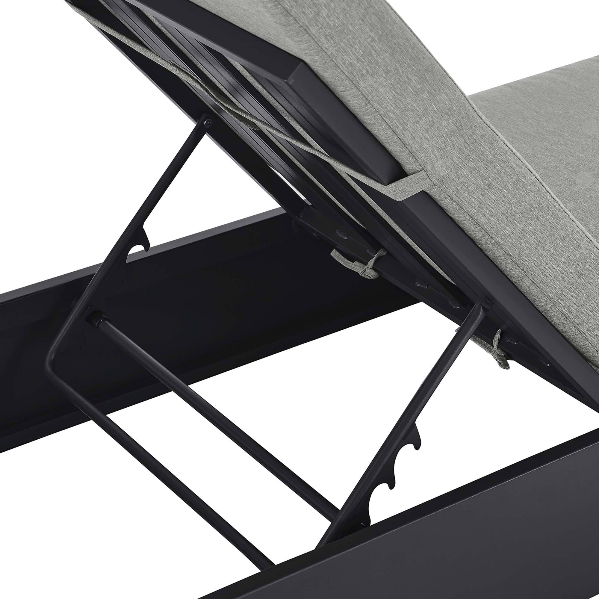 Alt View 7. Modway - Tahoe Outdoor Patio Powder-Coated Aluminum Chaise Lounge Chair by Modway - Gray Gray.
