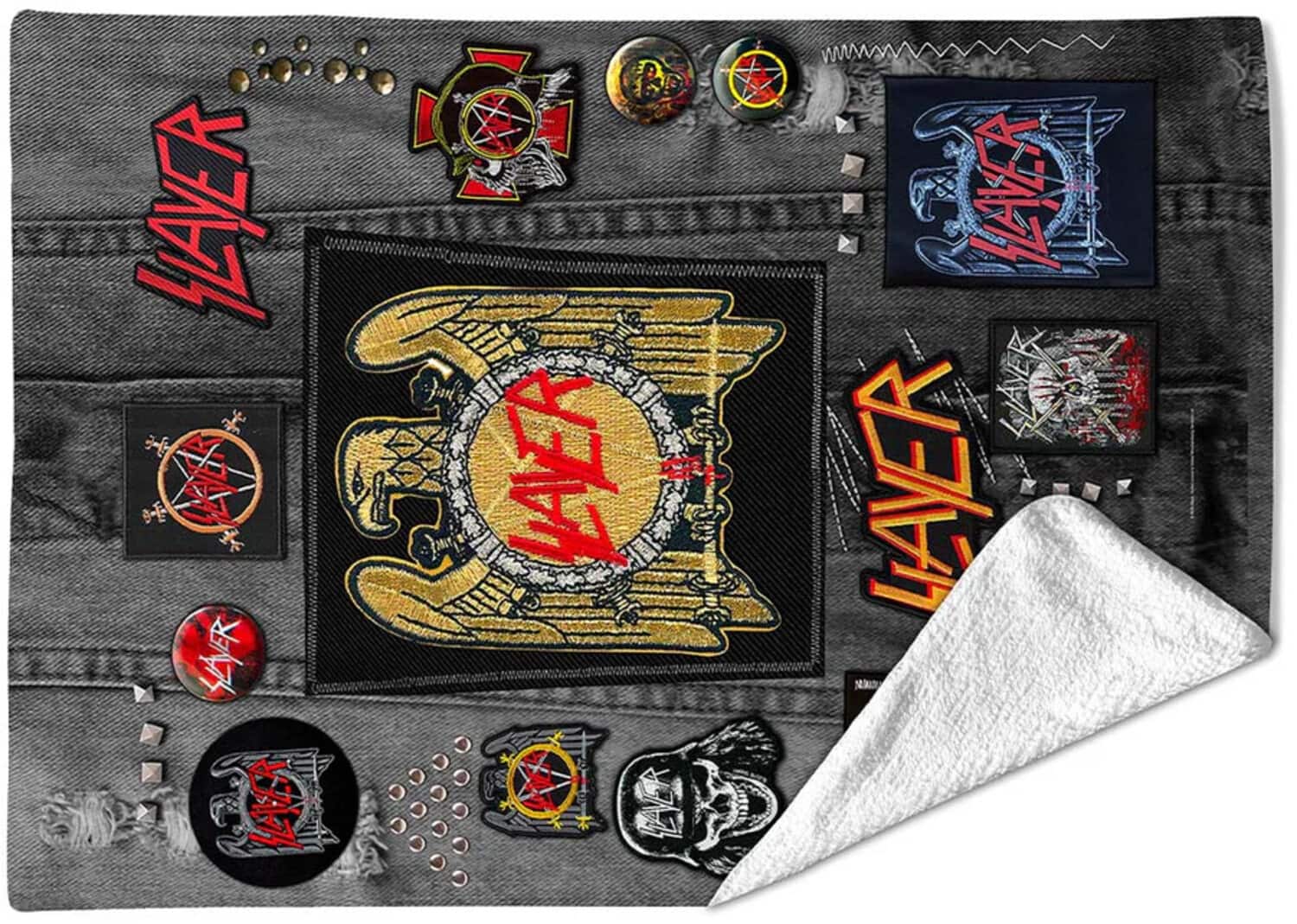 PopMarket - Slayer - Rocksax - Slayer - Battle Vest - Sherpa Fleece Blanket (60 in x 80 in) - Multicolor price history on PriceWatchPro