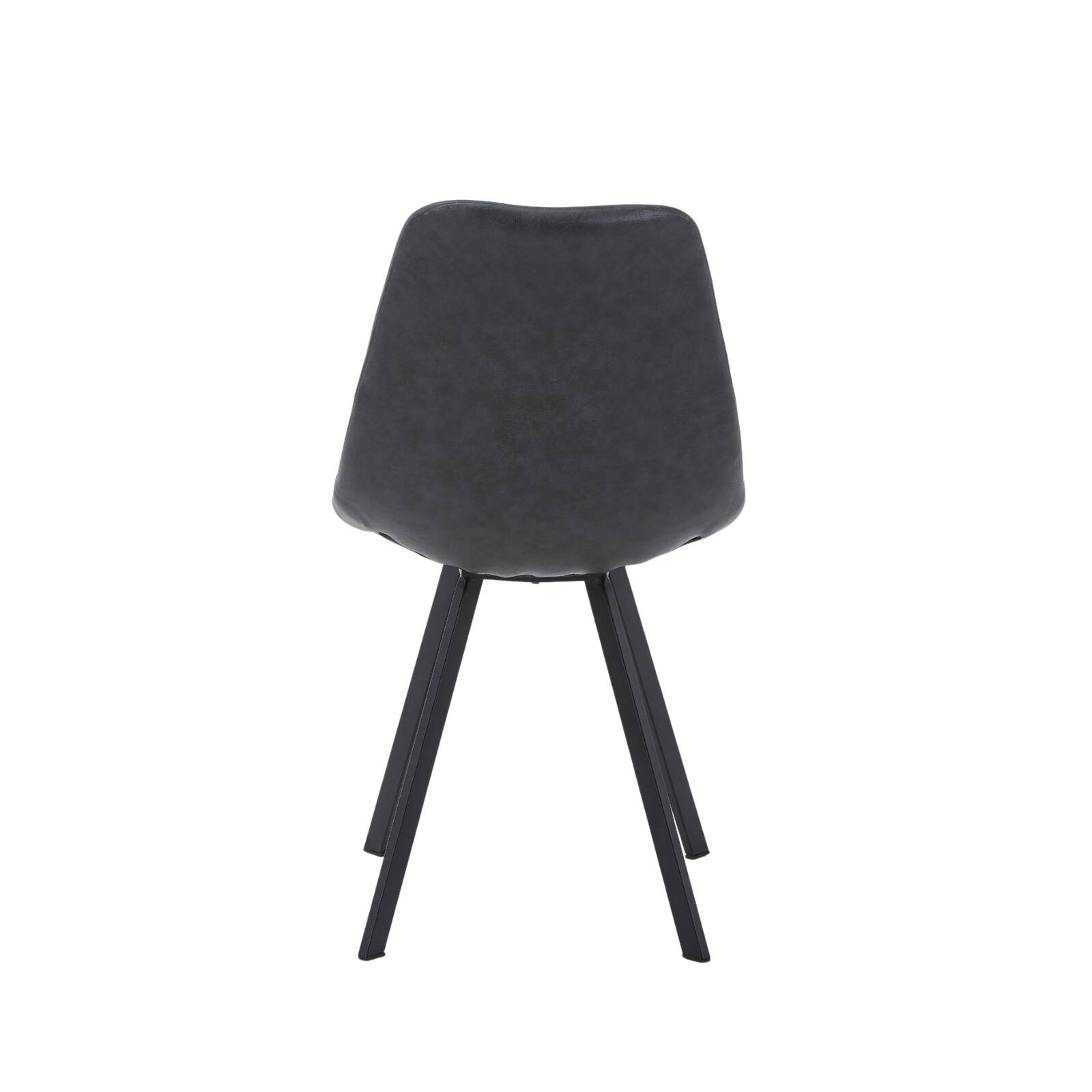 Alt View 4. LeisureMod - Markley 4-PCS Mid-Century Modern Leather Upholstered Desk Chair for Kitchen, Dining & Office - Charcoal Black.
