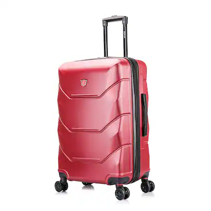Front. DUKAP - Zonix Lightweight Hardside Spinner Luggage 26" - WINE.