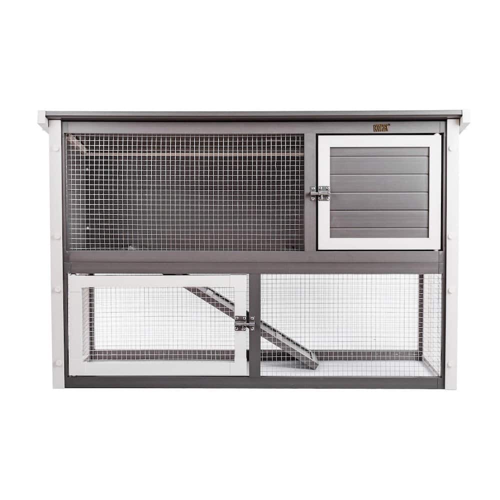 New Age Pet - ECOFLEX Columbia Rabbit Hutch in Grey - Gray